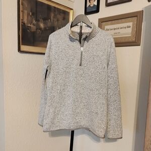 Eddie Bauer Women's Fleece Pullover Size TXL Gray 1/4 Zip Sweater